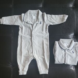 Ralph Lauren Light Gray Kids Footie